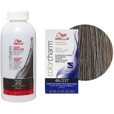 (4A+Dev (Vol.20) 3.6oz) Wella 10A Palest Ash Blonde Color Charm Permanent Liquid (4A+Dev (Vol.20) 3.6oz) Wella 10A Palest Ash Blonde Color Charm Permanent Liquid
