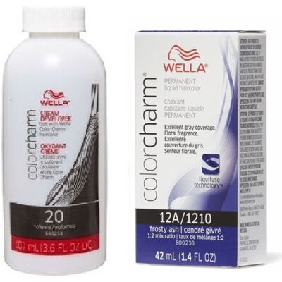 (12A+Dev(Vol.20)3.6oz) Wella 12A Frosty Ash Color Charm Permanent Liquid Haircol (12A+Dev(Vol.20)3.6oz) Wella 12A Frosty Ash Color Charm Permanent Liquid Haircol