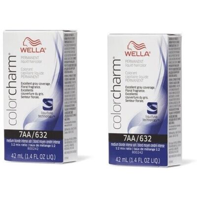 (7AA/632 - pack of 2) Wella 10A Palest Ash Blonde Color Charm Permanent Liquid H (7AA/632 - pack of 2) Wella 10A Palest Ash Blonde Color Charm Permanent Liquid H