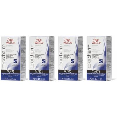 (7A/672 - pack of 4) Wella 10A Palest Ash Blonde Color Charm Permanent Liquid Ha (7A/672 - pack of 4) Wella 10A Palest Ash Blonde Color Charm Permanent Liquid Ha