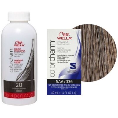 (5AA + Dev (Vol. 20) 3.6oz) Wella 6AA Dark Blonde Intense Ash Color Charm Perman (5AA + Dev (Vol. 20) 3.6oz) Wella 6AA Dark Blonde Intense Ash Color Charm Perman
