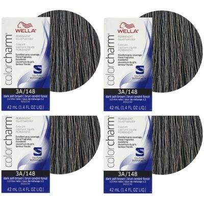 (3A (4pks)) Wella 6AA Dark Blonde Intense Ash Color Charm Permanent Liquid Hairc (3A (4pks)) Wella 6AA Dark Blonde Intense Ash Color Charm Permanent Liquid Hairc