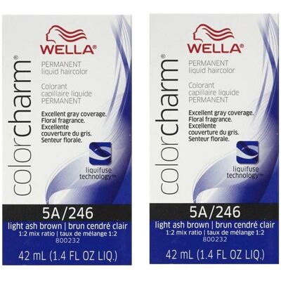 (5A - pack of 2) Wella 6AA Dark Blonde Intense Ash Color Charm Permanent Liquid (5A - pack of 2) Wella 6AA Dark Blonde Intense Ash Color Charm Permanent Liquid