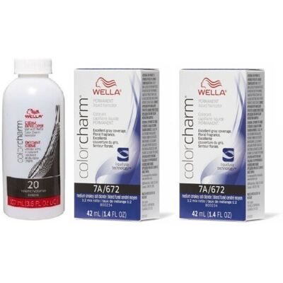 (7A+7A+Dev (Vol. 20) 3.6oz) Wella 6AA Dark Blonde Intense Ash Color Charm Perman (7A+7A+Dev (Vol. 20) 3.6oz) Wella 6AA Dark Blonde Intense Ash Color Charm Perman