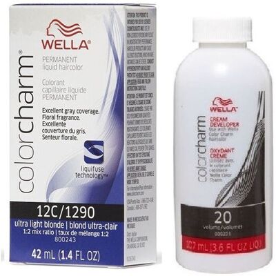 (12C+Dev (Vol. 20) 3.6oz) Wella 6A Dark Ash Blonde Color Charm Permanent Liquid (12C+Dev (Vol. 20) 3.6oz) Wella 6A Dark Ash Blonde Color Charm Permanent Liquid