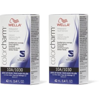 (10A (2pks)) Wella 6A Dark Ash Blonde Color Charm Permanent Liquid Haircolor (10A (2pks)) Wella 6A Dark Ash Blonde Color Charm Permanent Liquid Haircolor