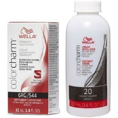 (6RG+Dev(Vol.20)3.6oz) Wella 6RG Light Copper Color Charm Permanent Liquid Hairc (6RG+Dev(Vol.20)3.6oz) Wella 6RG Light Copper Color Charm Permanent Liquid Hairc
