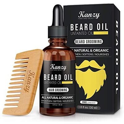 KANZY HAIR AND BEAUTY Kanzy Beard Oil Grooming Kit - Mustache Growth & Moisturizing Set with C KANZY HAIR AND BEAUTY Kanzy Beard Oil Grooming Kit - Mustache Growth & Moisturizing Set with C