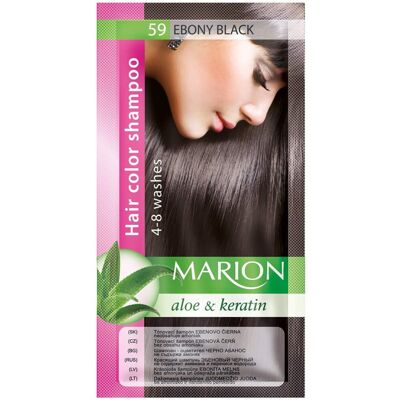 Marion - Hair Color Shampoo Sachet - Ebony Black Marion - Hair Color Shampoo Sachet - Ebony Black