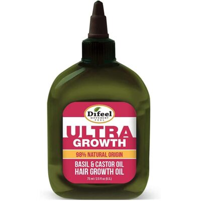 Difeel Ultra Growth 98% Natural Basil & Castor Hair Growth Oil - 75 millilitres Difeel Ultra Growth 98% Natural Basil & Castor Hair Growth Oil - 75 millilitres