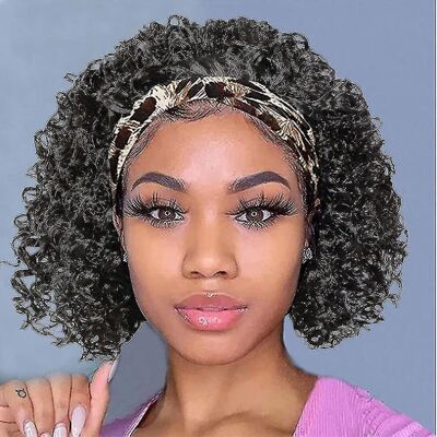 HKHBJS Headband Wig Synthetic Wig Natural Looking Headband Attached Glueless Wigs HKHBJS Headband Wig Synthetic Wig Natural Looking Headband Attached Glueless Wigs