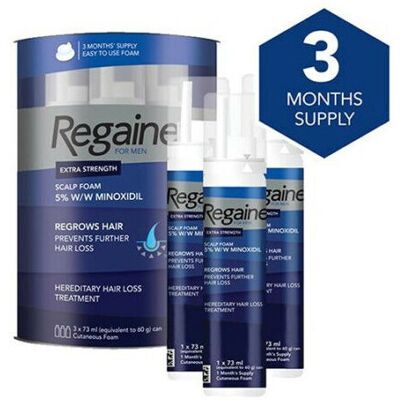 (3 Month Supply) Regaine 5% Extra Strength Hair Regrowth / Hair Loss Treatment F (3 Month Supply) Regaine 5% Extra Strength Hair Regrowth / Hair Loss Treatment F