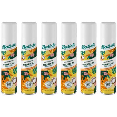 Batiste Dry Shampoo - Tropical, 200ml (Pack of 6) Batiste Dry Shampoo - Tropical, 200ml (Pack of 6)