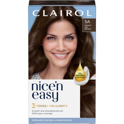 Clairol Nice'n Easy Crème, Natural Looking Oil Infused Permanent Hair Dye, 5A Me Clairol Nice'n Easy Crème, Natural Looking Oil Infused Permanent Hair Dye, 5A Me