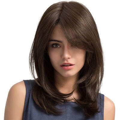 Typecat Women Hair Wigs Ladies Party Daily Natural Wave Dark Brown Side Parting Syntheti Typecat Women Hair Wigs Ladies Party Daily Natural Wave Dark Brown Side Parting Syntheti