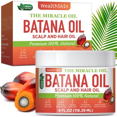 wealthskin Batana Oil for Hair Growth: 100% Batana Oil from Honduras as Hair Mask, Scalp an wealthskin Batana Oil for Hair Growth: 100% Batana Oil from Honduras as Hair Mask, Scalp an