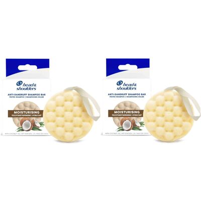 2 x Head & Shoulders Anti-Dandruff Solid Shampoo Bar, Moisturising, With Coconut 2 x Head & Shoulders Anti-Dandruff Solid Shampoo Bar, Moisturising, With Coconut