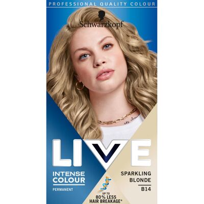 Schwarzkopf LIVE Intense Colour Sparkling Blonde Permanent Hair Dye B14, Long La Schwarzkopf LIVE Intense Colour Sparkling Blonde Permanent Hair Dye B14, Long La