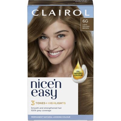 Clairol Nice'n Easy CrÃme, Natural Looking Oil Infused Permanent Hair Dye, 6G Li Clairol Nice'n Easy CrÃme, Natural Looking Oil Infused Permanent Hair Dye, 6G Li