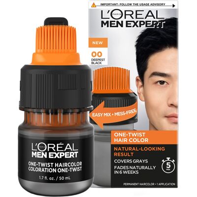 L’Oréal Paris LOreal Paris Men Expert One Twist Mess Free Permanent Hair Color Mens Hair Dye L’Oréal Paris LOreal Paris Men Expert One Twist Mess Free Permanent Hair Color Mens Hair Dye