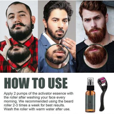 Unbranded Beard Growth Oil for Men - Roller Kit and Nourishing Fluid for Fast and Effectiv Unbranded Beard Growth Oil for Men - Roller Kit and Nourishing Fluid for Fast and Effectiv