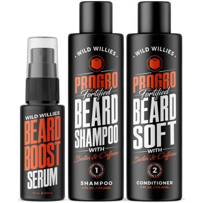 Wild Willies Beard Care Kit Biotin Fortified Shampoo and Conditioner with Caffe Wild Willies Beard Care Kit Biotin Fortified Shampoo and Conditioner with Caffe