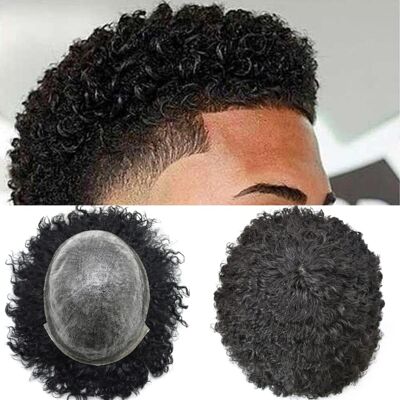 Wax Lyrical LYRICAL HAIR Afro Curly Toupee for Black Men 8X10 Full Poly African American Hum Wax Lyrical LYRICAL HAIR Afro Curly Toupee for Black Men 8X10 Full Poly African American Hum