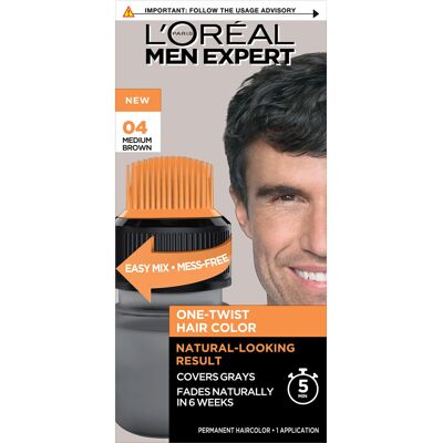 LOreal Paris Men Expert One Twist Mess Free Permanent Hair Color Mens Hair Dye LOreal Paris Men Expert One Twist Mess Free Permanent Hair Color Mens Hair Dye