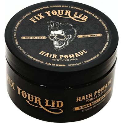 LID-Publishing Fix Your Lid Hair Pomade for Men Water Based Pomade with Medium Hold and High S LID-Publishing Fix Your Lid Hair Pomade for Men Water Based Pomade with Medium Hold and High S