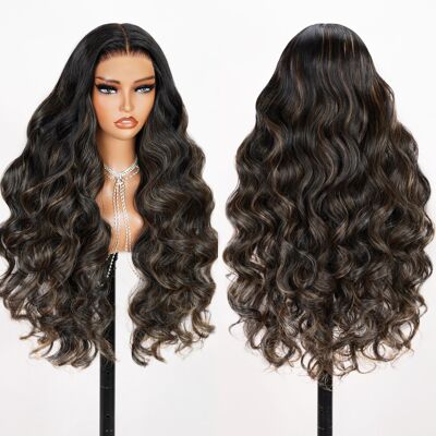 TESLAL Balayage Wear and Go Glueless Wig Pre Cut HD Lace 6X6 Lace Wig 24 Inch 26 TESLAL Balayage Wear and Go Glueless Wig Pre Cut HD Lace 6X6 Lace Wig 24 Inch 26