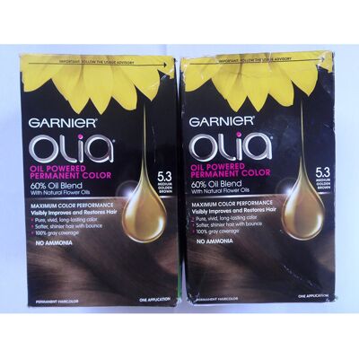 Garnier Olia Oil Powered Permanent Hair Color, 5.3 Medium Golden Brown (Packagin Garnier Olia Oil Powered Permanent Hair Color, 5.3 Medium Golden Brown (Packagin