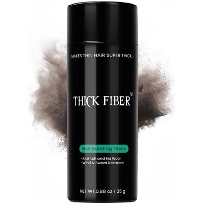 THICK FIBER Hair Fibres (Pack of 1 DARK BROWN) Hair Powder for Thinning Hair 2 THICK FIBER Hair Fibres (Pack of 1 DARK BROWN) Hair Powder for Thinning Hair 2