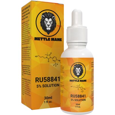 Mettle Mane - RU58841 5% Solution (50mg/ml) - DHT Blocker Hair Serum - 30ml Bott Mettle Mane - RU58841 5% Solution (50mg/ml) - DHT Blocker Hair Serum - 30ml Bott
