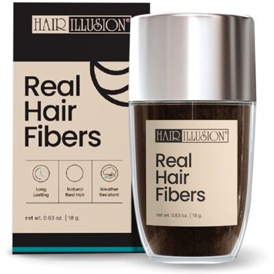 H�r illusion Hair Illusion Dark Brown Real Hair Fibers for Thinning Hair - 100% Natural Textu H�r illusion Hair Illusion Dark Brown Real Hair Fibers for Thinning Hair - 100% Natural Textu