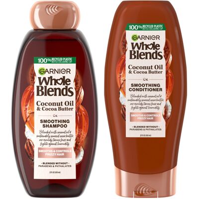 Garnier Whole Blends Coconut Oil & Cocoa Butter Smoothing Shampoo and Conditione Garnier Whole Blends Coconut Oil & Cocoa Butter Smoothing Shampoo and Conditione