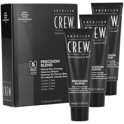 American Crew Precision Blend Dark 2/3 - Hair Color - Ammonia-Free - Long Lasting - 40ml x 3 American Crew Precision Blend Dark 2/3 - Hair Color - Ammonia-Free - Long Lasting - 40ml x 3
