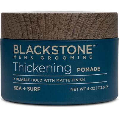 Blackstone Men's Grooming Hair Thickening Pomade - Pliable Hold with Matte Finis Blackstone Men's Grooming Hair Thickening Pomade - Pliable Hold with Matte Finis