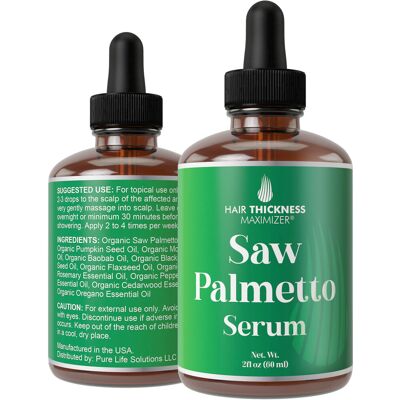 Hair Thickness Maxim Saw Palmetto Serum for Hair Growth and Thickening - With Rosemary Peppermint P Hair Thickness Maxim Saw Palmetto Serum for Hair Growth and Thickening - With Rosemary Peppermint P