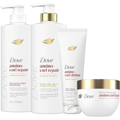 Dove Shampoo Conditioner & Mask Amino Curl Regimen Pack 4 Pk for Curly Coily Dove Shampoo Conditioner & Mask Amino Curl Regimen Pack 4 Pk for Curly Coily