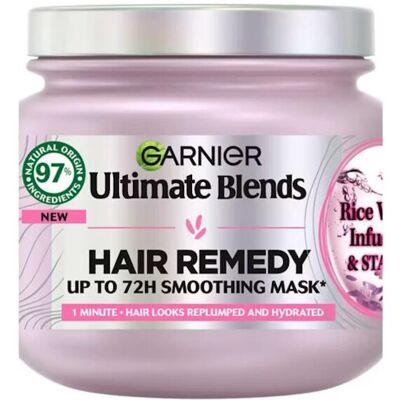 3 x Garnier Ultimate Blends Rice Water Infusion & Starch Hair Remedy Mask 340ml 3 x Garnier Ultimate Blends Rice Water Infusion & Starch Hair Remedy Mask 340ml