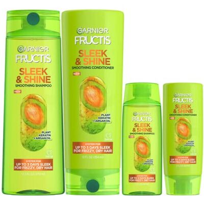 Garnier Fructis Sleek & Shine Full + Travel Size Shampoo (12.5 & 3 Fl Oz) + Cond Garnier Fructis Sleek & Shine Full + Travel Size Shampoo (12.5 & 3 Fl Oz) + Cond