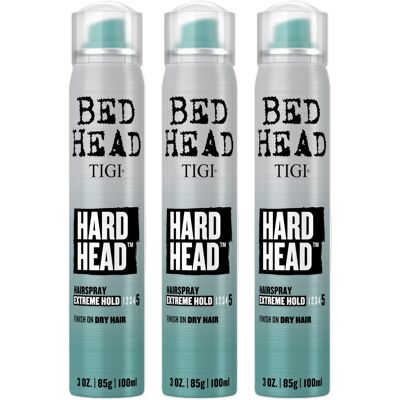Tigi Bed Head Hard Head Hairspray for Extra Strong Hold - For All Hair Types - With I Tigi Bed Head Hard Head Hairspray for Extra Strong Hold - For All Hair Types - With I