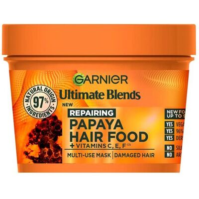 3 x Garnier Ultimate Blends Hair Food Papaya Multi-Use Mask 400ml 3 x Garnier Ultimate Blends Hair Food Papaya Multi-Use Mask 400ml