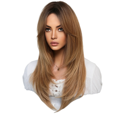 Exogio 64cm European/American Simulation Wig for Women - Long Hair, Middle Part, Breath Exogio 64cm European/American Simulation Wig for Women - Long Hair, Middle Part, Breath