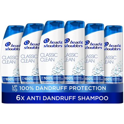 Head & Shoulders Classic Clean Dandruff Shampoo, Pack of 6 ( 6 x 250 ml), Clinic Head & Shoulders Classic Clean Dandruff Shampoo, Pack of 6 ( 6 x 250 ml), Clinic