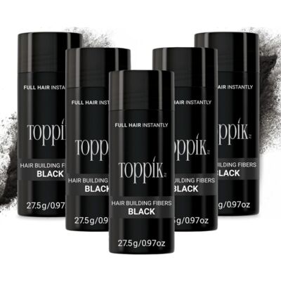 Unbranded 5PC (BLACK) Toppik Hair Building Fibres Hair Fibres For Thinning Hair Unbranded 5PC (BLACK) Toppik Hair Building Fibres Hair Fibres For Thinning Hair