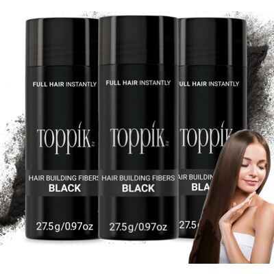 Unbranded 3PC (BLACK) Toppik Hair Building Fibres Hair Fibres For Thinning Hair Unbranded 3PC (BLACK) Toppik Hair Building Fibres Hair Fibres For Thinning Hair