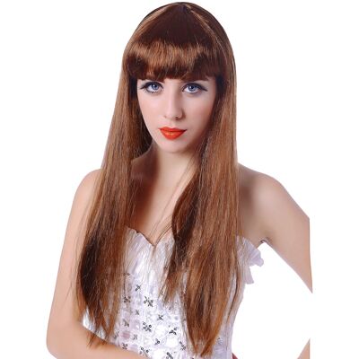 Rubies Long brown wig with bangs for women Rubies Long brown wig with bangs for women