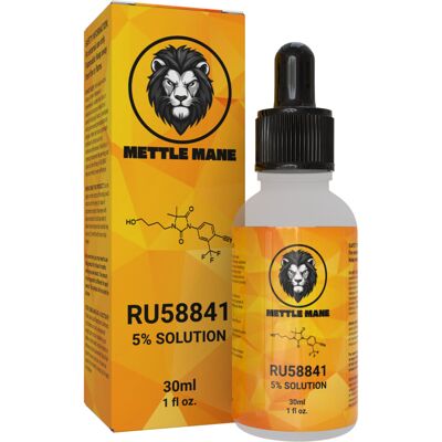 Mettle Mane - RU58841 5% Solution (50mg/ml) - DHT Blocker - Advanced Hair Loss T Mettle Mane - RU58841 5% Solution (50mg/ml) - DHT Blocker - Advanced Hair Loss T