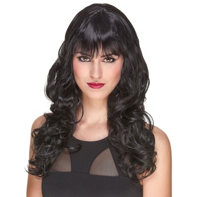 Rubies Luxury black wavy wig with bangs for women - 221g Rubies Luxury black wavy wig with bangs for women - 221g